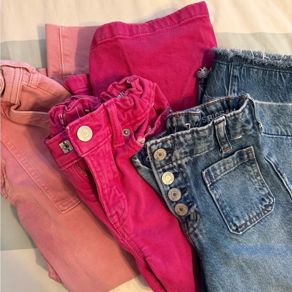 GAP Kids Pink and Blue Jeans lot of 3